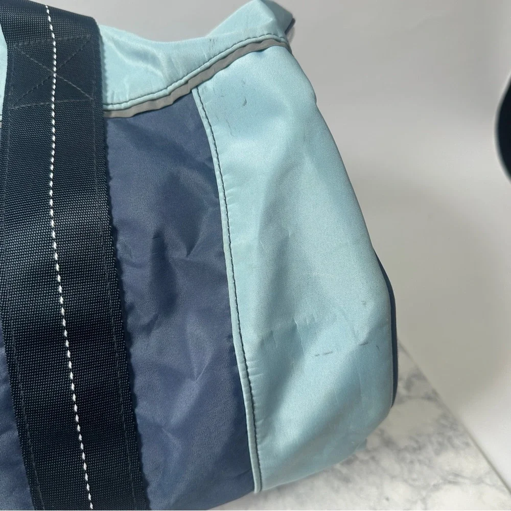 Vineyard Vines Blue Teal heavy duty nylon boat large travel weekender Duffel Bag